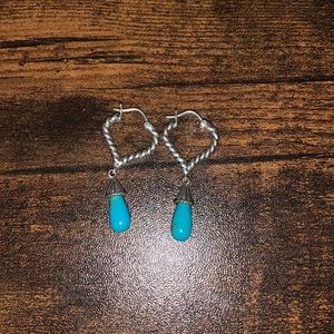 Genuine Turquoise and Sterling Earrings